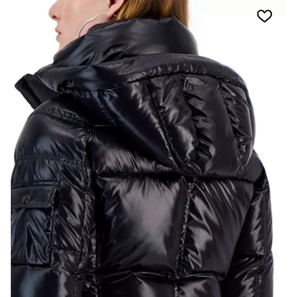 S13 Kylie Gloss Puffer Hooded Jacket Coat - Picture 2 of 10